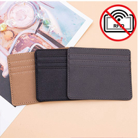 4 kantong incerts tipis ramping mudah mengambil minimalis RFID memblokir kustom kulit pemegang kartu kredit