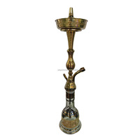 En stock Hubbly Bubbly Sheesha Smoke Hukka Chicha Glass gold Egyptian Hookah Airplane box packaging shisha set