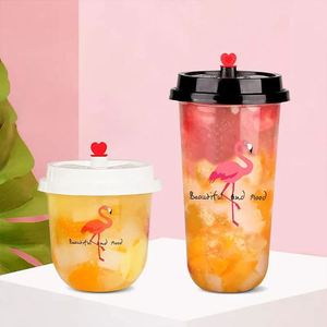 Oferta Especial: Vasos Desechables de Plástico PP Transparente de Pared Simple en Forma de U de la Marca CHUANGMEI, de 16oz (500ml) y 24oz (700ml), para Té de Burbujas, Boba, Leche - Product Image 2