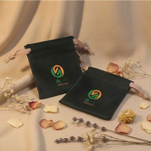 Custom Logo Luxury Double-sided Soft Velvet Drawstring Bag for Ring Earring Necklace Packaging Small Jewelry Pouch - Product Image 1