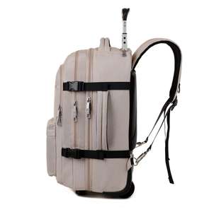 Custom Laptop Backpack Waterproof 4 Wheeled Trolley Backpack <b>Wheels</b> School Laptop Travel <b>Bag</b> 19 Inches Backpack Trolley Trav - Product Image 2