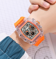 SKMEI # Reloj de Pareja Transparente de Moda con Correa de Gel de Silicona con Logotipo Personalizado 2305, Nuevo Modelo 2024
