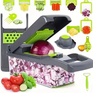 Hot Selling Kitchen Multi 16 in 1 Manual Mandoline Fruit Vegetable Cutter Onion Dicer Veggie Slicer Vegetable Chopper