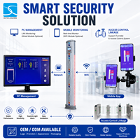 Portique détecteur de métaux à panneau unique avec surveillance mobile Wi-Fi optionnelle et alarme par capteur radar pour station de métro