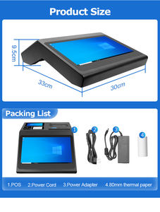 Terminal de point de vente Android 11,6 pouces avec imprimante intégrée, scanner d'identification automatique, NFC, écran secondaire 4,3 pouces, Wi-Fi intégré - Product Image 3