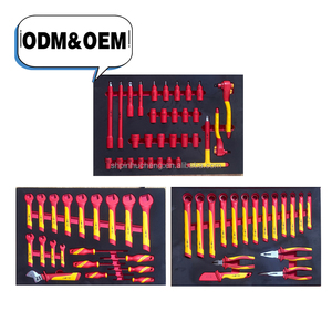 68 pièces Outils de quincaillerie Clé à douille isolée VDE 1000V Jeu de pinces à cliquet combinées 20076 Outils pour l'énergie nouvelle 20076 - Product Image 6