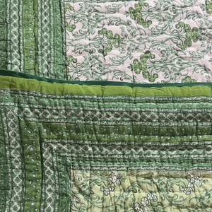 Edredón Kantha de algodón puro hecho a mano con estampado de bloque de mano indio KanthaQuilt orgánico KanthaQuilt Reversible orgánico para usos de invierno - Product Image 1