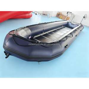 Thuyền Bơm Hơi Màu Đen 7M 8M Thuyền 20 Người Thuyền Cứu Hộ Cao Su Cỡ Lớn Trôi Dạt Với Sàn Nhôm Hoặc Sàn Gỗ Chơi - Product Image 4