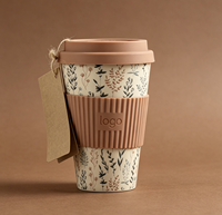Tasse à café en fibre de bambou avec couvercle en silicone, mug personnalisable, matériau écologique en fibre de bambou, tasse de bureau