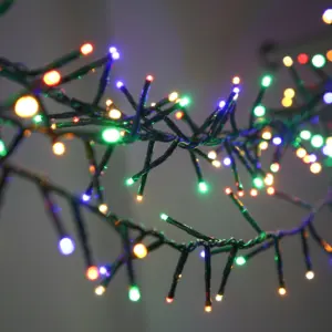 24VマルチカラーLEDクラスターストリングライト屋外装飾用ミニクリスマスライト