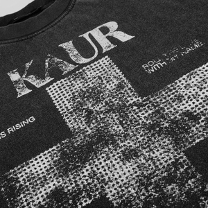 T-shirt à manches courtes style rétro américain post-apocalyptique pour hommes et femmes, <span class=keywords><strong>haut</strong></span> imprimé croisé moucheté et <span class=keywords><strong>délavé</strong></span> effet usé, style streetwear - Product Image 6