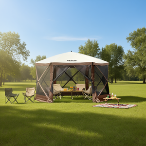 Vevor 12x12ft Pop Up Gazebo Tent 6 Sided Mesh Screen Portable <b>Outdoor</b> Camping <b>Shelter</b> With Carry Bag And Stakes - Product Image 2