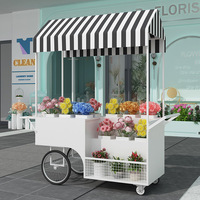Chariot de rangement à roulettes en métal pour fleurs d'extérieur, pour patio, jardin, fleuriste, présentoir à fleurs