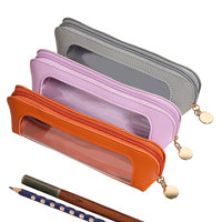 BECOL Nouvelle Trousse de Maquillage Portable Grande Capacité, Pochette Cosmétique Imperméable en Cuir PU avec Fenêtre Transparente