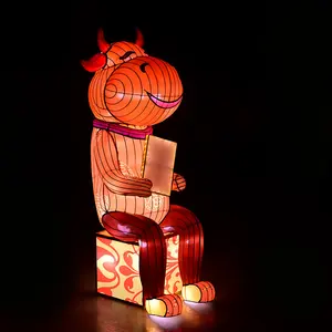 Outdoors OX Motif Lights Animals Traditional Cow Lights Festive Lanterns Halloween Decorative Lighting Decoration