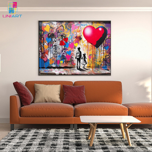 Cuadro moderno UNIART corazón niños <span class=keywords><strong>Banksy</strong></span> arte callejero y cuadro <span class=keywords><strong>de</strong></span> pared impresión moderna decoración <span class=keywords><strong>de</strong></span> dormitorio carteles <span class=keywords><strong>Banksy</strong></span> arte <span class=keywords><strong>de</strong></span> grafiti - Product Image 5