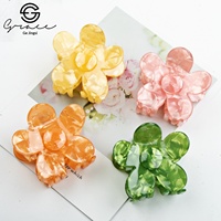 Pince à cheveux texturée à motif floral faite à la main pour femme, avec logo personnalisé, accessoire pour chignon arrière de la tête, vente en gros d'usine