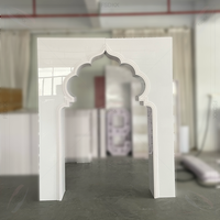 Conception populaire blanc acrylique arc porte PVC fleur coureur décoration mariage scène toile de fond bannière événement toile de fond