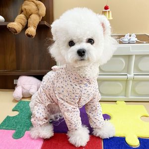 Floral Print Dog Clothes For Bichon Frise Teddy <b>Bear</b> Polyester Cute Dress Pet Outfit - Product Image 3