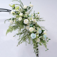 Arche florale de fleurs artificielles bleues pour mariage, toile de fond, vente en gros, conception personnalisée, décoration événementielle, fournisseur d'usine, commande en gros
