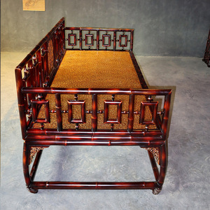 Luohan Bed Bamboo Sofa Bed Chinese Zen Style Handmade Lacquer Convertible Guizhou Origin - Product Image 5