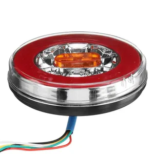 ไฟท้ายรถบรรทุก LED ทรงกลม 1/2/4 ดวง 4IN1 ขนาด 4 นิ้ว 12-24V ไฟท้ายแบบไดนามิก ไฟเลี้ยว ไฟถอย ไฟเบรก ไฟหยุด สำหรับรถยนต์ รถพ่วง รถบรรทุก - Product Image 3