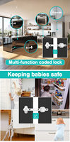Cerradura de Seguridad a Prueba de Niños con Contraseña y Correa Ajustable para Armarios, Refrigeradores y Puertas