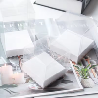 Offre spéciale Boîte d'emballage cadeau en plastique pour gâteau Boîte carrée en PVC Boîtes en plastique transparentes