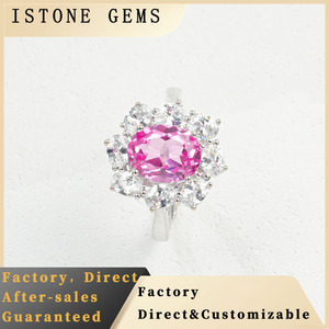 Anillo de Moda de Plata de Ley 925 con Zafiro Padparadscha Cultivado en Laboratorio - Product Image 5