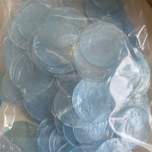 Handmade chuông gió trang trí nội thất đầy màu sắc đường kính 5cm 50mm trắng nguyên số lượng lớn capiz Shell với 2 lỗ DIY <span class=keywords><strong>Craft</strong></span> - Product Image 5