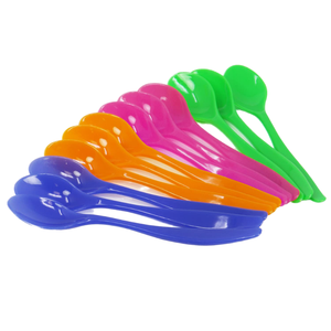 Ensemble de 12 cuillères en plastique colorées, ustensiles légers pour un usage quotidien - Product Image 1