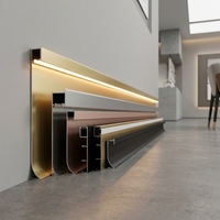 Perfil de Aluminio Arquitectónico con LED para Transición de Pared a Suelo e Iluminación Ambiental