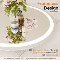 Miroir mural de salle de bain LED arqué sur mesure, 3 couleurs, anti-buée, avec cadre doré, miroir de vanité de salle de bain, miroir de douche avec éclairage