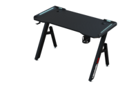 Bureau de jeu incurvé BEISIJIE R-6 en fibre de carbone, table fixe avec éclairage RGB et accessoires