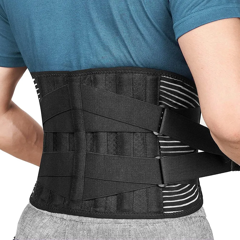 Sécurité de travail médicale médicamenteuse double traction respirante taille soutien orthèse dos ceinture de soutien lombaire pour les maux de dos