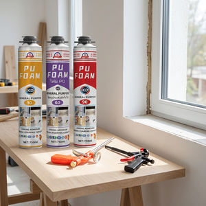 Scellant en mousse PU toutes saisons 750 ml, mousse expansive en polyuréthane pour l'étanchéité des fenêtres et des portes, multi-usages - Product Image 2