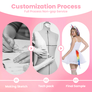 Robe <span class=keywords><strong>tutu</strong></span> <span class=keywords><strong>licorne</strong></span> pour femmes, queue arc-en-ciel et serre-tête à cornes pour les fêtes fantastiques, approvisionnement en gros - Product Image 2