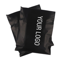 Enveloppe d'expédition en polyéthylène noir mat biodégradable avec logo personnalisé imprimé pour vêtements, t-shirts, sacs d'expédition