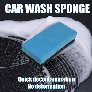 Spons penggosok dan pemoles persegi biru, spons gosok kepadatan tinggi digunakan untuk kecantikan mobil