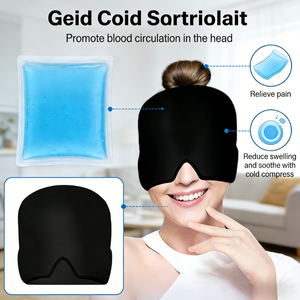 Casque de soulagement des migraines sans odeur, thérapie par le froid, maque de compression chaude et froide pour la tête avec pochettes de gel glacé - Product Image 5