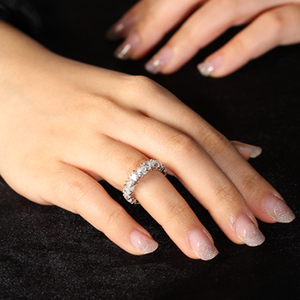 MaiYi Verlovingsring met diamant, witgouden band, gouden trouwringen, diamanten band, paarring, 9K 10K 14K 18K witgouden trouwband - Product Image 6