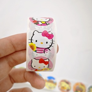 Adesivi per ragazze ciao gattino adesivi con etichetta rotolo rosa miglior adesivo di vendita stampa personalizzata OEM adesivo personalizzato regalo e artigianato - Product Image 1