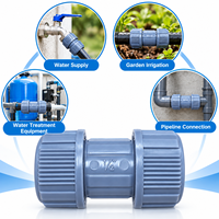 Raccord de tuyauterie d'alimentation en eau et d'irrigation 1/2 pouce, gris, en PP, à compression