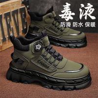 Nouvelles Bottes Mi-Mollet pour Hommes, Style Britannique Rétro, Robustes, Respirantes, Antidérapantes, pour le Travail et les Déplacements en Extérieur – Collection Automne