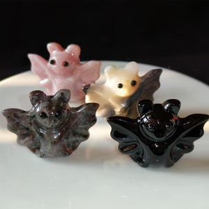 Colgante de murciélago de cristal natural miniatura al por mayor, figura de murciélago de cuarzo, joyería hecha a mano, llavero, collar, regalo artesanal - Product Image 6