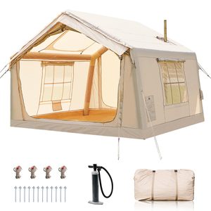 Carpa Inflable de Lujo para las Cuatro Estaciones, Impermeable, para Acampar, de 6 a 8 Personas, con Puerto para Aire Acondicionado, Apertura Automática Rápida, <span class=keywords><strong>Port</strong></span>átil, de Tela Oxford 420D - Product Image 1
