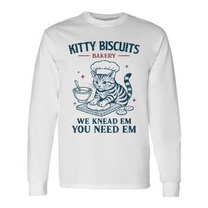 Camiseta de manga larga Kitty Biscuits Bakery Cat Kneading Baker - Product Image 1