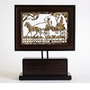 Chariot à chevaux du Bengale occidental, chariot à chevaux traditionnel, chariot à chevaux décoratif, ensemble de chariots à chevaux artisanaux - Product Image 1