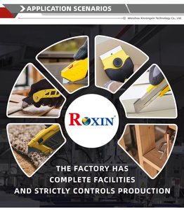 סכין יפנית נשלפת קלת משקל עם ידית פלסטיק, סכין חיתוך מהיר להחלפה, סכין גגות עם 4 להבים נוספים - Product Image 5