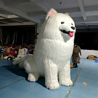Modèle de chien Samoyede gonflable réaliste géant de 3 m, publicité, chien gonflable de dessin animé pour la décoration des animaleries